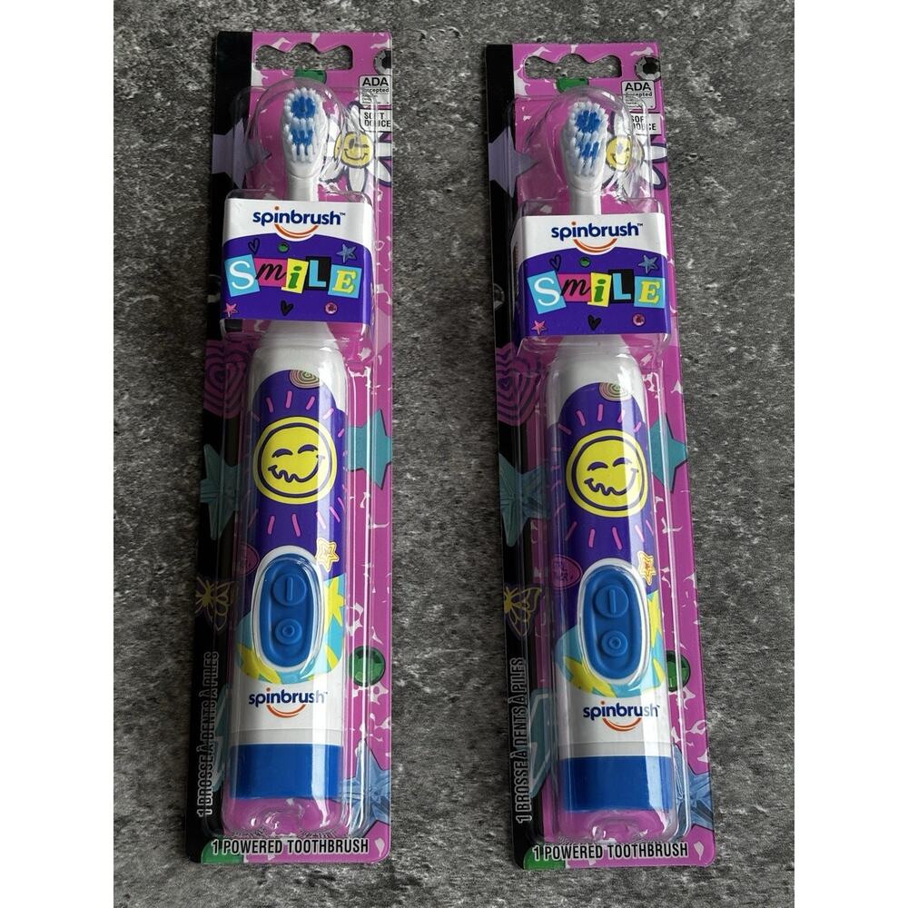 Spinbrush Smile Battery Powered Toothbrush: New Sealed 2 Pk